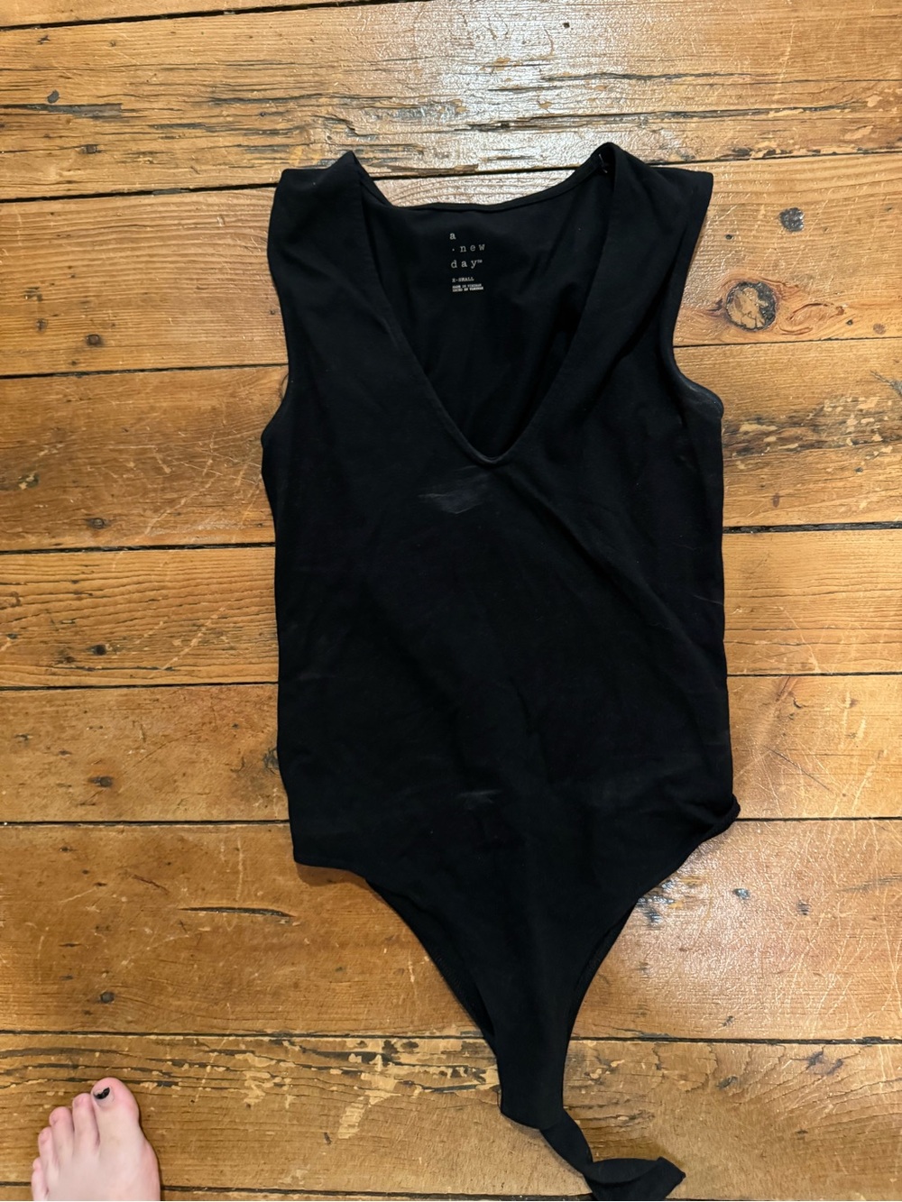 a new day Black V-Neck Sleeveless Bodysuit